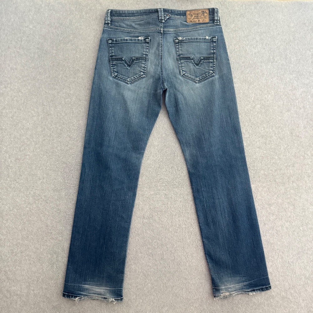 Diesel Larkee Mens 30x32 Regular Straight Jeans Blue Medium Wash 0088Z Stretch - Picture 5 of 12